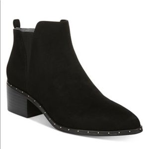sleek silhouette ankle booties in black